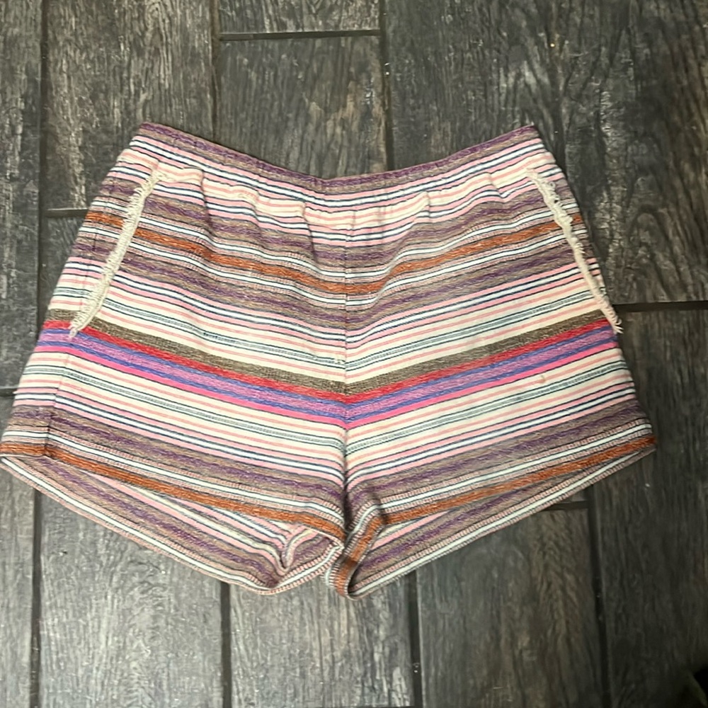 Corey Lynn Calter Retro Colorful Stripe Bohemian Shorts
